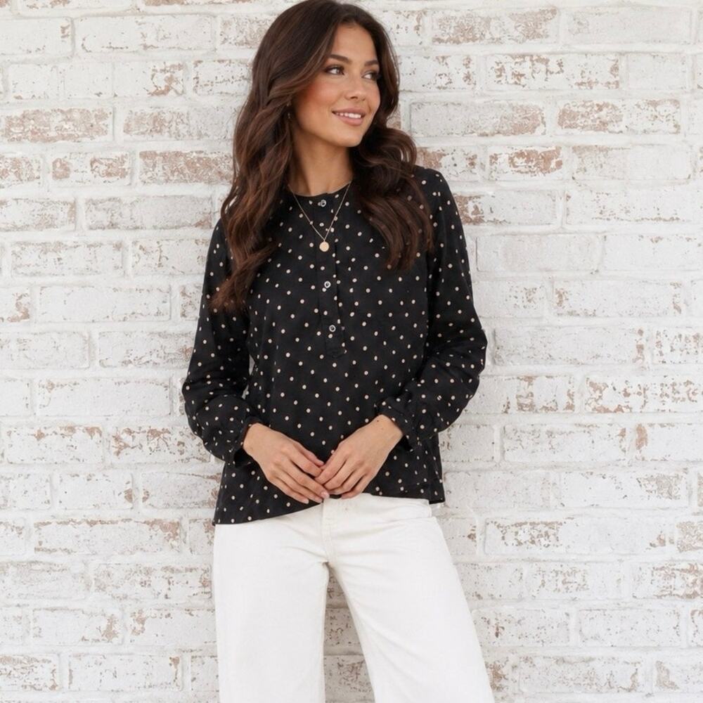 Isabel Marant Étoile Polka Dot Blouse Women’s Size 36 US 4 Quiet Luxury Preppy